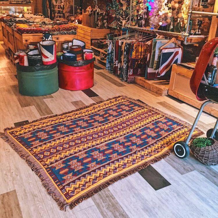 Thảm Thổ Cẩm Bohemian180cm x 130cm Họa Tiết Cổ Điển