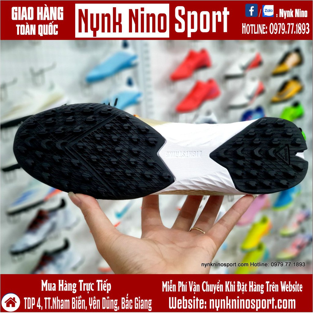 Giày Bóng Đá Adidas X Ghosted 20.3 Trắng Vạch Vàng HQ TF