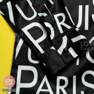Sơ Mi Đen Chữ Trắng Louis Vuitton - SMS408
