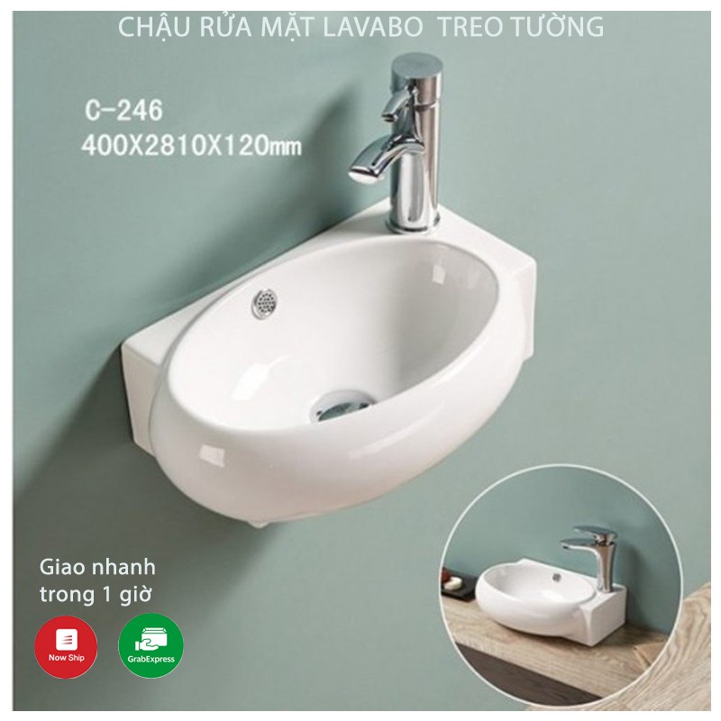 Chậu lavabo mini treo góc hoặc thẳng phong cách tinh tế