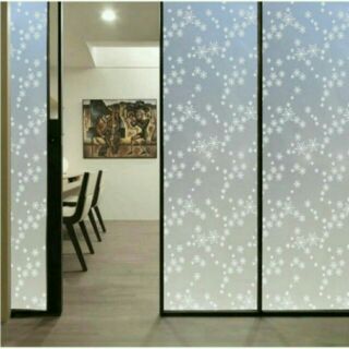 Decal giấy dán kiếng hoa tuyết lãng mạn
