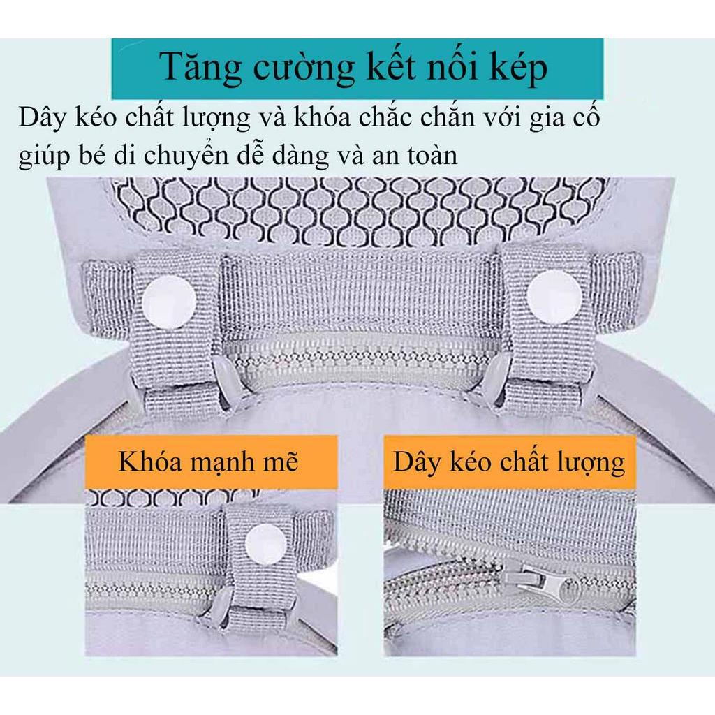 Đai địu em bé có ghế (bệ ngồi) chống gù lưng đau mỏi hông lệch xương trẻ sơ sinh, điệu em bé thoáng khí thiết kế hộp tì