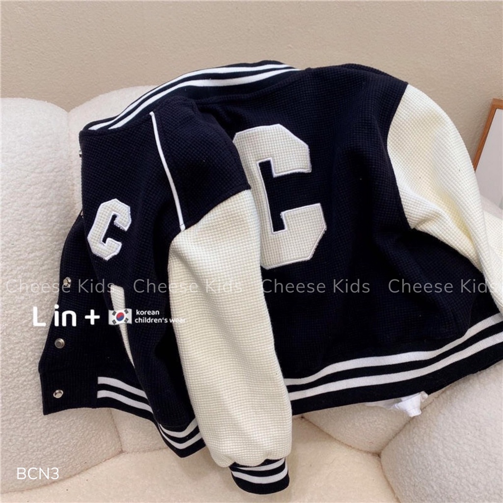 Áo khoác bomber cho bé trai EMBES KIDS, áo khoác mùa đông trẻ em từ 11kg đến 31kg