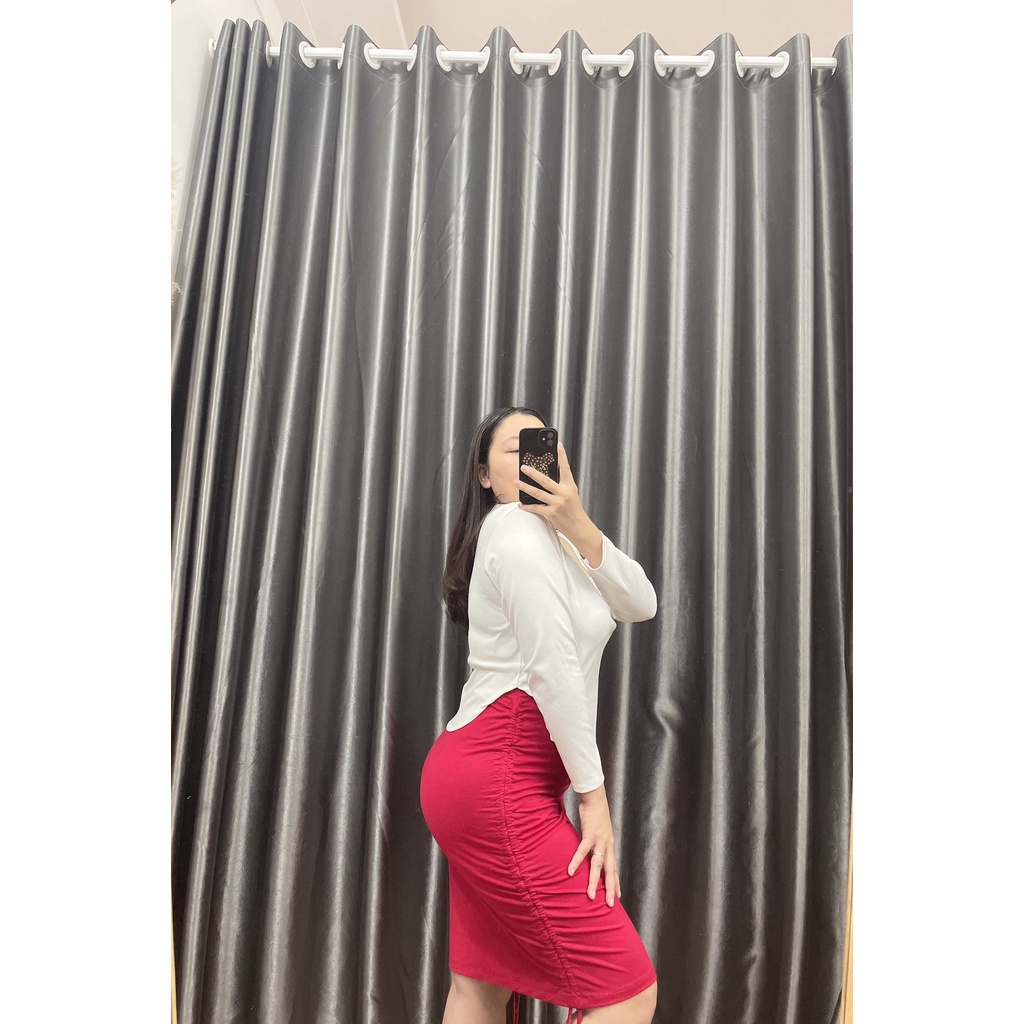 Áo Thun Bigsize Nữ Tay Dài Tôn Dáng Tôn Eo,Áo Thun kiểu Croptop Size Lớn Chất Thun Borib Ôm Body MÃ TD5