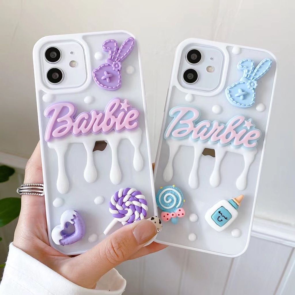 Ốp Điện Thoại TPU Hình Thỏ Barbie 3D Cho iPhone 14 Pro Max 14 Plus 13 Pro Max 13 Mini 12 Pro Max 12 Mini 11 Pro Max 7 8 Plus XR Xs Max SE 2020