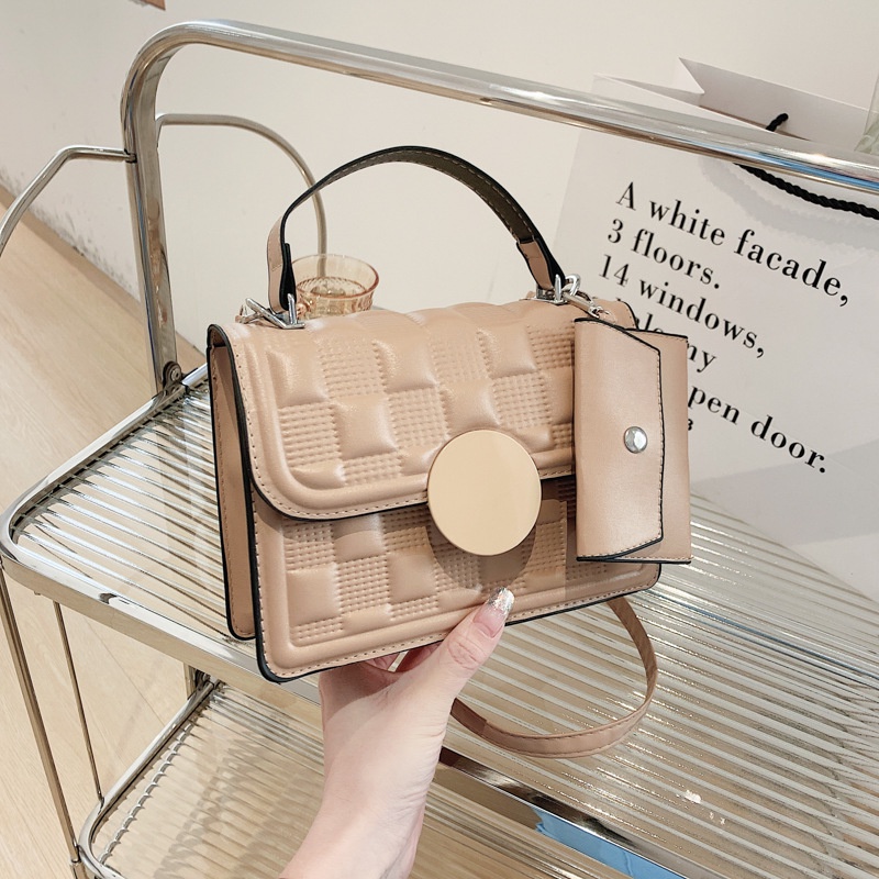 Túi Đeo Vai Màu Trơn Họa Tiết Caro Phong Cách Retro Thời Trang Mùa Hè 2022 Cho Nữ