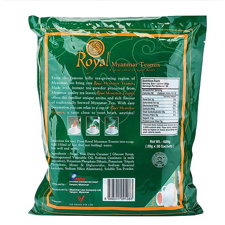 Trà Sữa Royal Myanmar Teamix 600G (30 Gói)