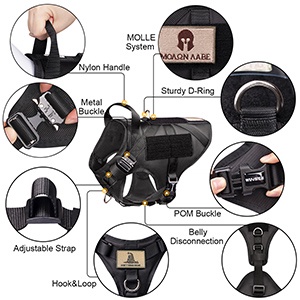 Áo Chiến Thuật Quân Đội Bằng Nylon Bền Tháo Lắp Nhanh Cho Chó Vừa Và Lớn