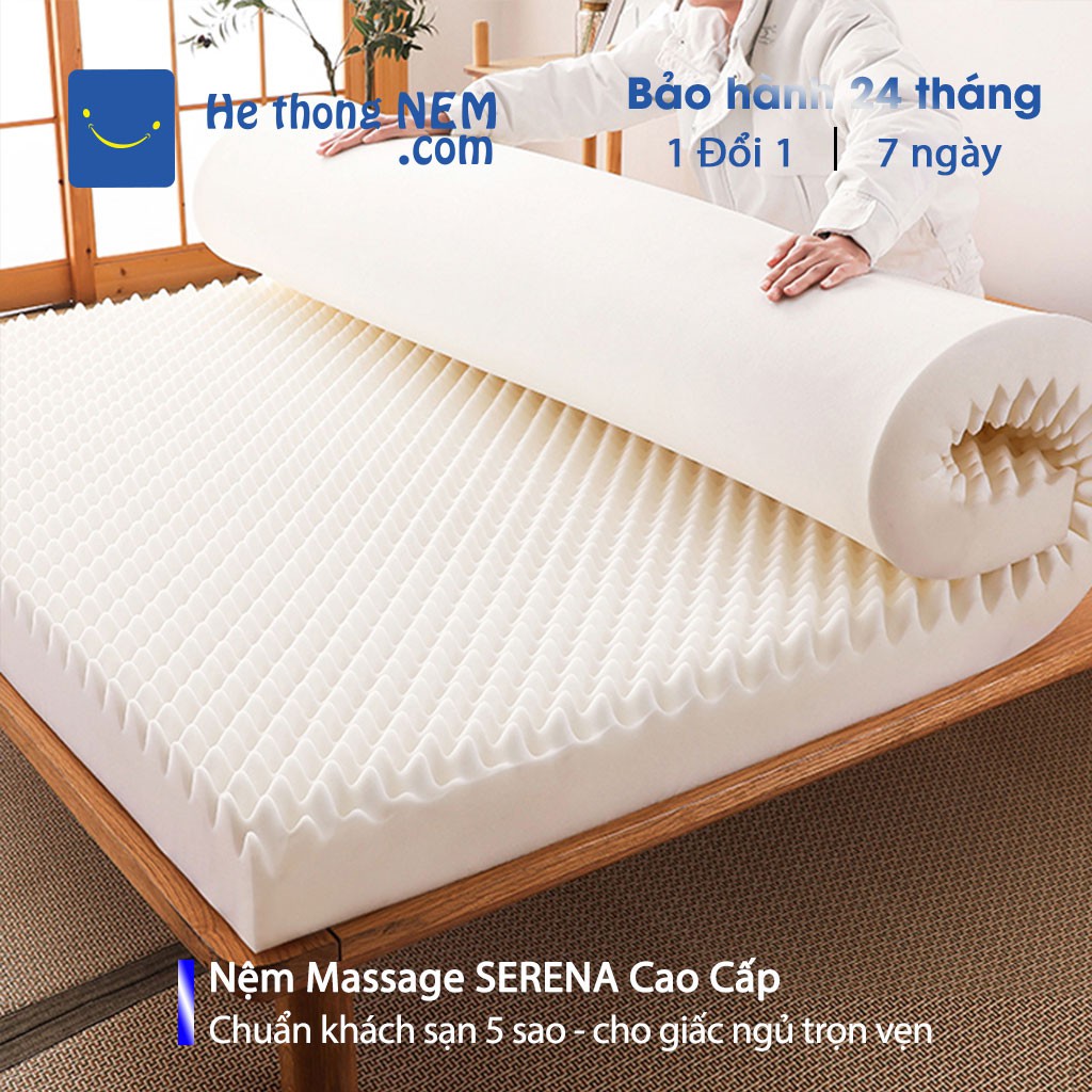 Nệm Cao Su Non Massage SERENA Đệm Nệm Mát Xa Nệm Ngủ Chống Đau Lưng Gấp Gọn Cao Cấp - Hệ Thống Nệm