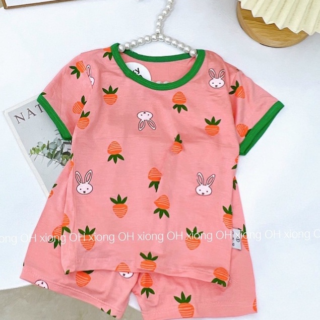 Bộ thun lạnh cộc tay Bò-Gấu-Thỏ cho bé