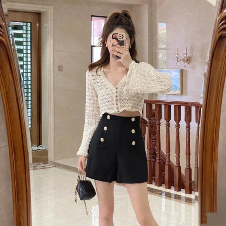 Made in Morocco - Áo Zara Dệt Kim Cổ Chữ V Phong Cách Thời Trang Phương Tây BN55