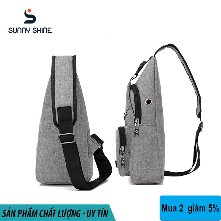 Túi đeo chéo nữ vải canvas phong cách thể thao, nhiều ngăn tiện lợi chống nước T515 | BigBuy360 - bigbuy360.vn