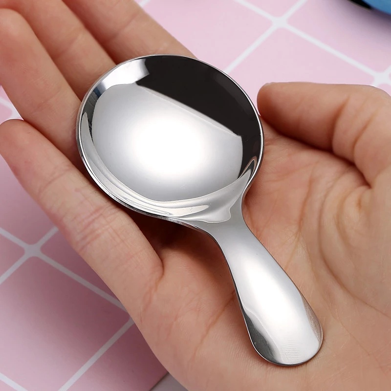 Muỗng Múc Kem/Trà/Cà Phê Tay Cầm Ngắn Bằng Thép Không Gỉ 304 Dễ Thương