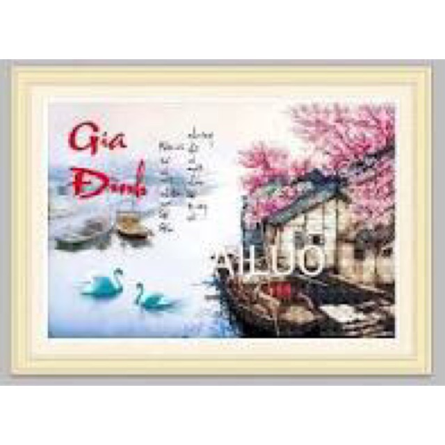 Tranh thêu chữ thập gia đình 53577 kt 70x50 cm