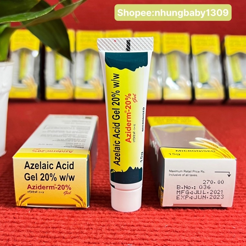 AZIDERM Azelaic 20% GEL mờ thâm , loại bỏ mun