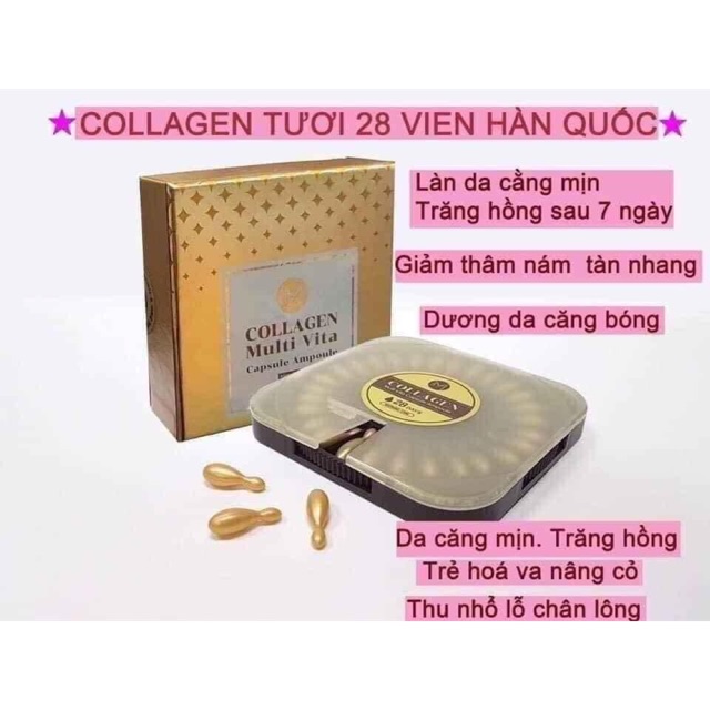 [ Collagen tươi ]Multi Vita Capsule Ampoule Whitening Care 28v