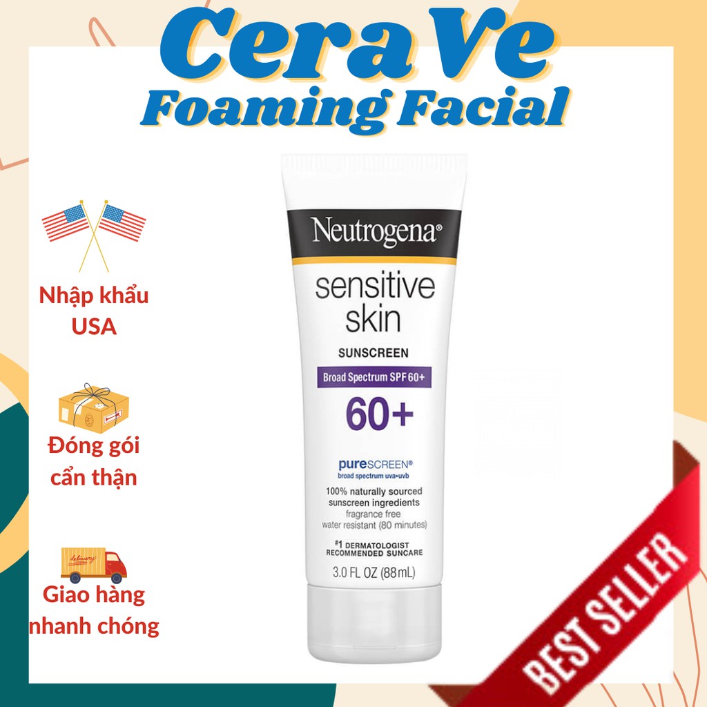 Kem Chống Nắng Cho Da Nhạy Cảm - Neutrogena Sensitive Skin Sunscreen SPF 60+ (88ml)