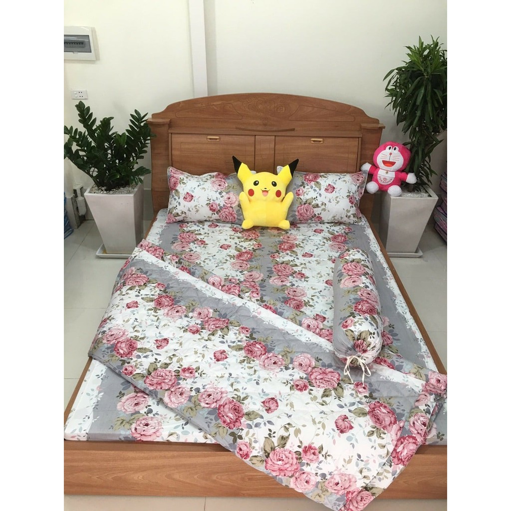 TRỌN BỘ MỀN GA GỐI Cotton Satin Lụa Hàn Quốc 1m6- IB CHỌN MẪU MỚI NHẤT