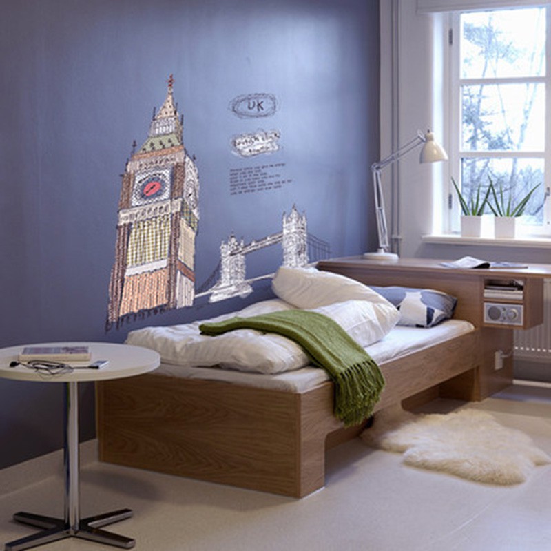 Decal dán tường thành phố London và tháp đồng hồ Big Ben AY859