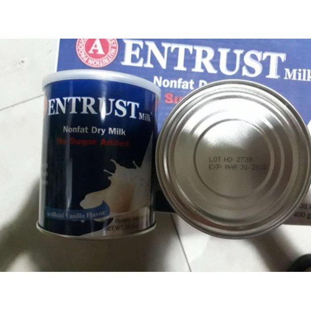 Thùng 6 lon Sữa bột không đường Entrust Milk Hộp 400g của Mỹ - Date 2023
