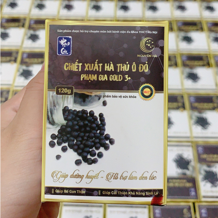 Hà Thủ Ô Phạm Gia Đỏ Gold 3+ Ngừa Tóc Rụng Bạc Sớm Kích Thích Mọc Tóc Đen Nhanh Dài Tăng Cường Sức Khoẻ