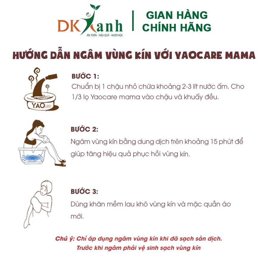 Combo 3 hộp Xông tắm sau sinh Yaocare Mama - DK Pharma, 3 hộp / 9 chai 250ml tặng 1 chậu xông vùng kín