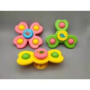 Set 3 đồ chơi con quay spinner hình côn trùng vui nhộn cho bé, bộ 3 chong chóng dính tường cho bé.