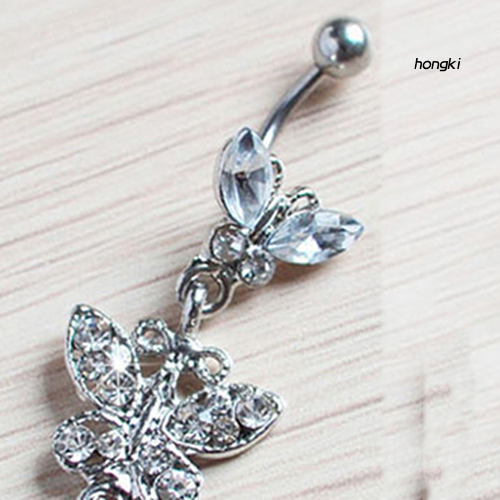 Khuyên rốn hình bướm đính đá xinh xắn