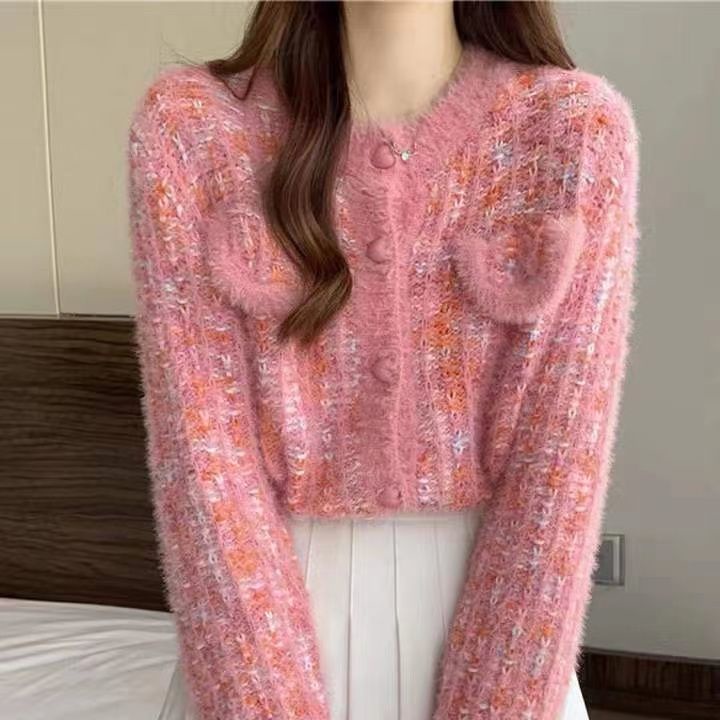Áo Sweater Dệt Kim Dáng Ngắn Thời Trang Cho Nữ