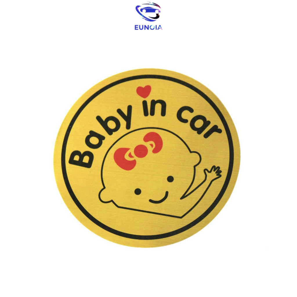 Tem/Miếng dán phản quang xe ô tô Baby In Car tiện ích (5 mẫu cực hót - size to 11x11cm)