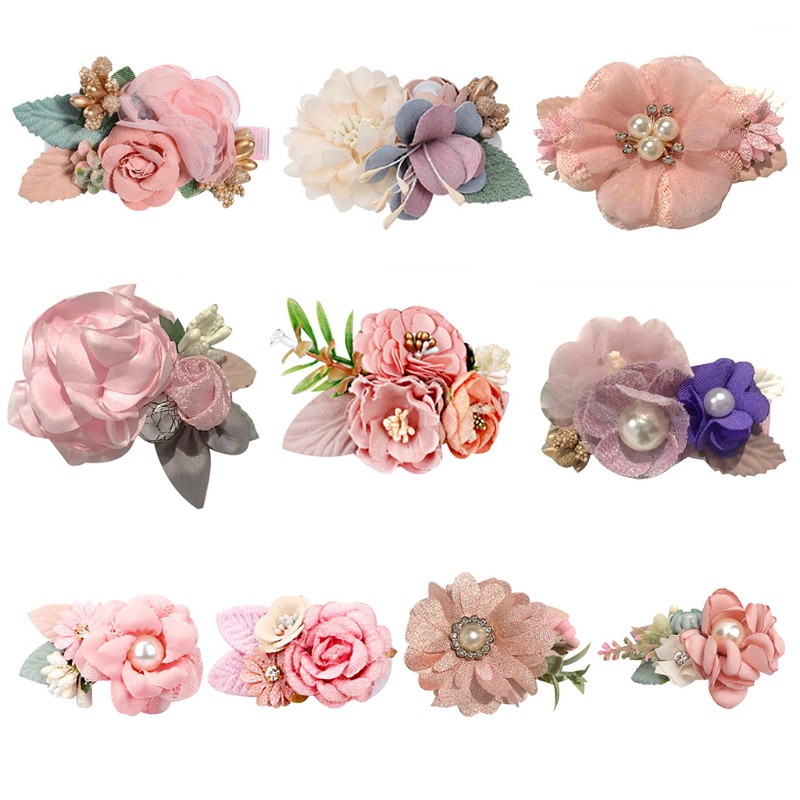 Kẹp Tóc Mỏ Vịt Đính Hoa Ngọc Trai Nhân Tạo Ngọt Ngào Cho Nữ