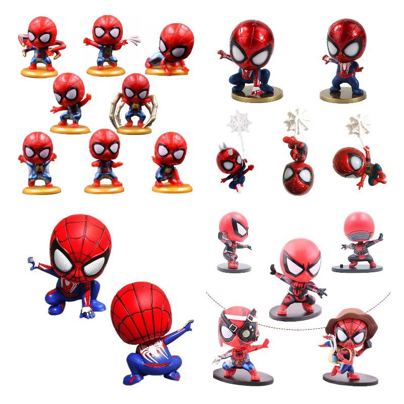 Set 3/5/3/1 Mô Hình Người Nhện Phiên Bản Q Dùng Để Trang Trí Ô Tô