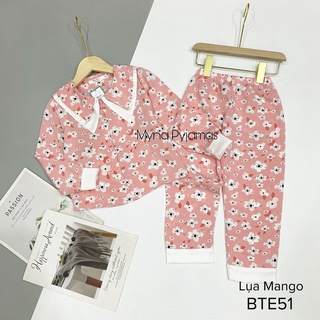 Bộ trẻ em lụa mango tay dài cổ nhọn