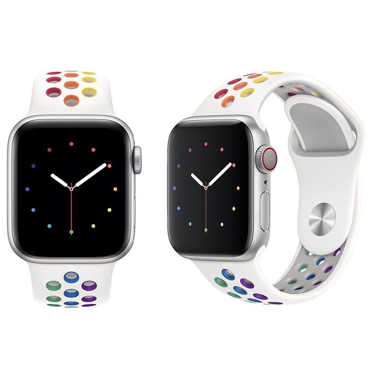 Dây đeo màu sắc cầu vồng thay thế cho dây đeo đồng hồ Apple 38/40mm 42/44mm iWatch Series SE 6/5/4/3/2/1