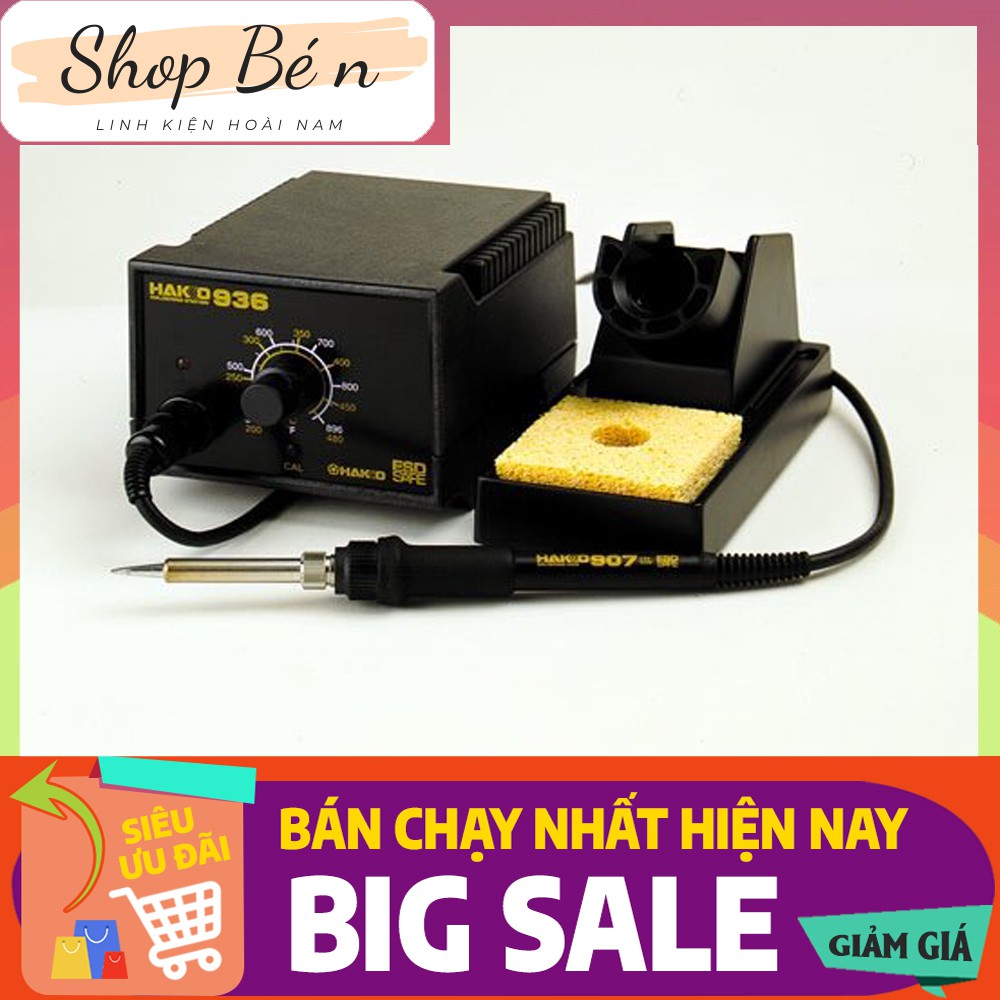 Mỏ hàn thiếc, trạm hàn Hakko 936 220v 60w điều chỉnh nhiệt độ từ 200 đến 480 độ