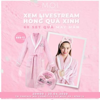 Áo Choàng Tắm Kèm Băng Đô Hồ Ngọc Hà