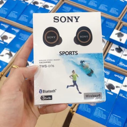 Tai Nghe Bluetooth Đen Sony sport TWS-D76 Rất ấm Bass-treble rõ ràng Nghe Không Hay Hoàn Tiền 100%