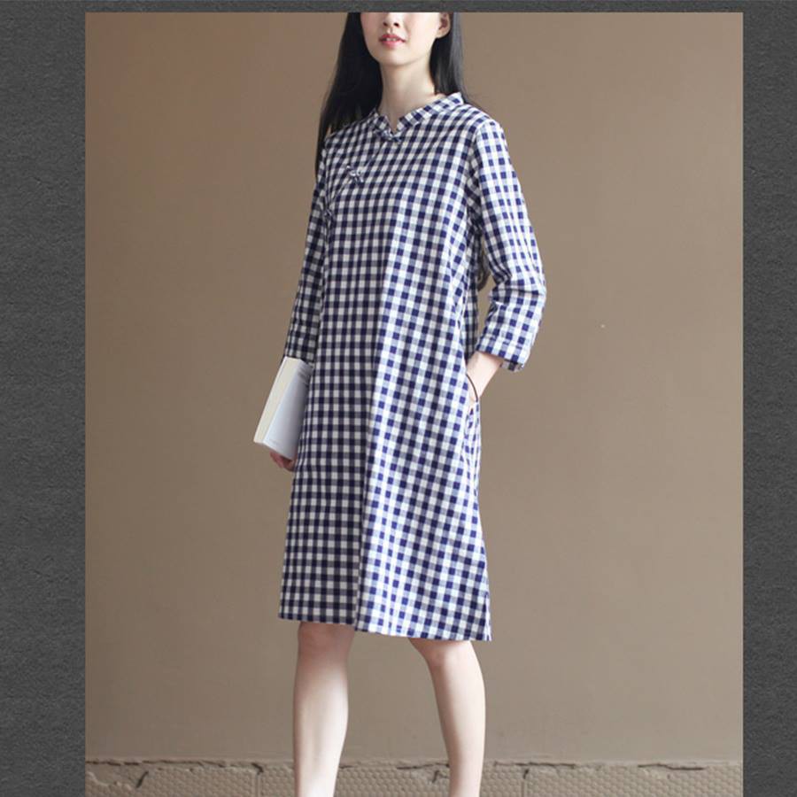 MM1059 Váy bầu kẻ sườn xám