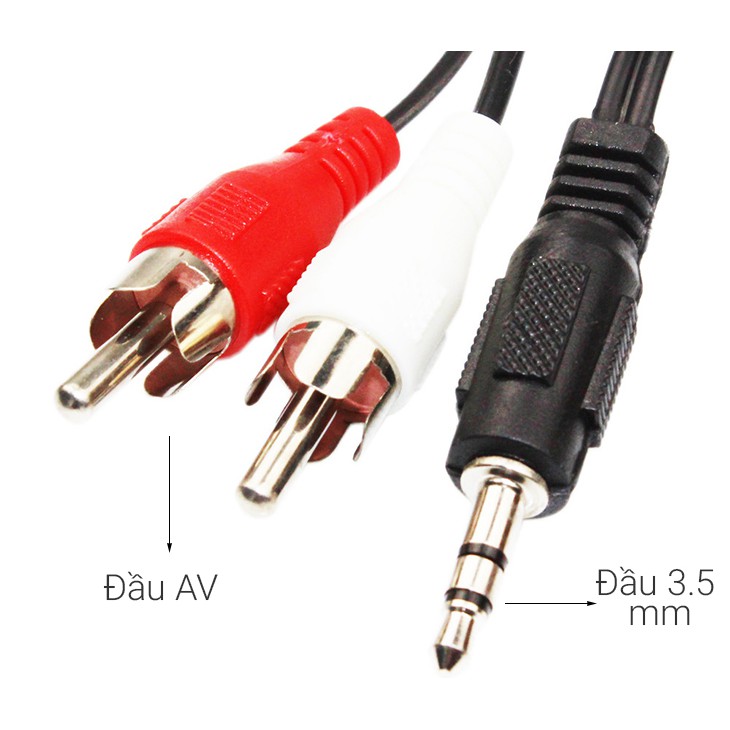 Dây giắc 3.5 ra 2 đầu hoa sen cho loa