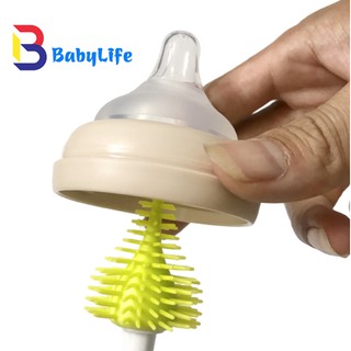 Cọ Rửa Bình Sữa Silicon Cao Cấp 3 Chi Tiết [Tay cầm xoay 360 độ]