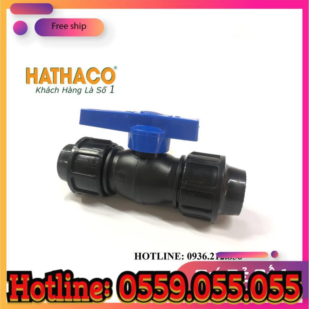 Van PP 2 đầu rắc co (D20 - 40) van nước, van khóa ống hdpe