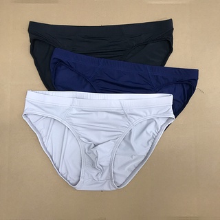 Combo 3 quần lót nam thun lạnh, sịp nam tam giác thun mát cạp nhỏ màu trơn đơn giản QL-J02