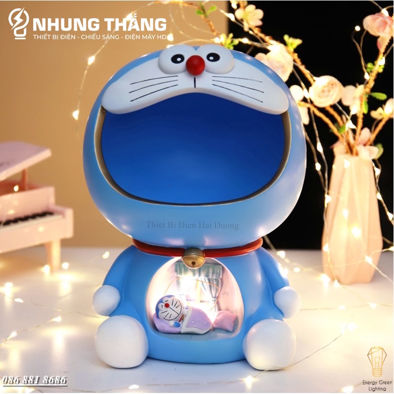 Đèn Ngủ Trang Trí Hình Doraemon Kiêm Đựng Chìa Khoá Bánh Kẹo Phụ Kiện 4 Mẫu Khác Nhau - Trang Trí Căn Phòng Vintage