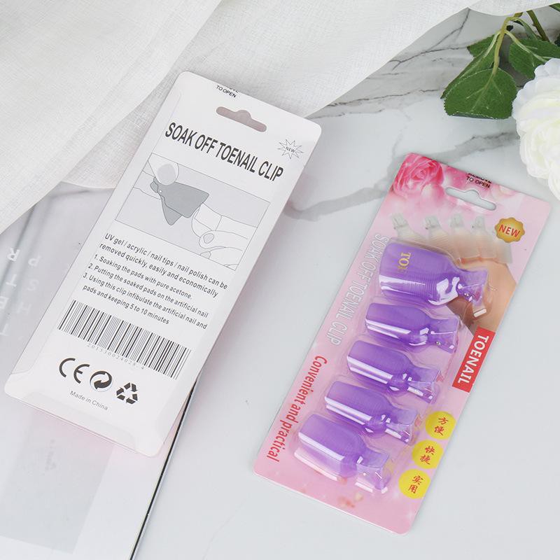 Kẹp ủ phá gel móng chân silicon dẻo siêu bền độ hút cao set 5 cái nail Jeliva Chính Hãng