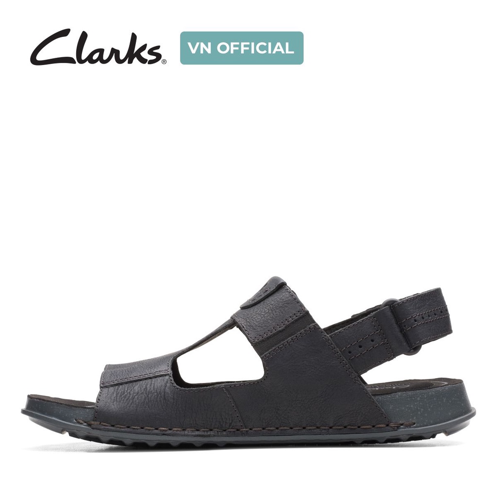 Giày Sandal Da Nam CLARKS Crestview Bay màu đen