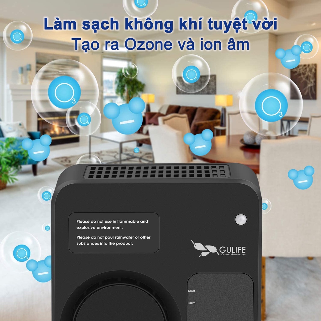 Máy Lọc Không Khí  GULIFE [GML-380Z], Tích Hợp Ion Âm, TạoOzone - Khử Khuẩn Làm Sạch Không Khí