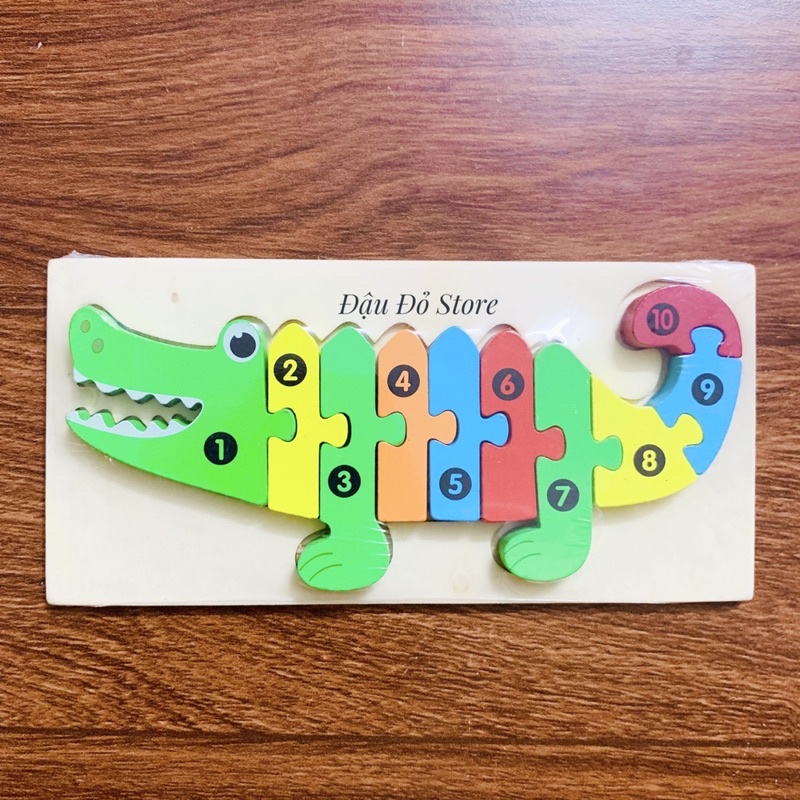 Đồ Chơi Tranh Gỗ Ghép Nối 10 số 3D cho bé ❤️Giáo cụ Montessori❤️phát triển tư duy và vận động