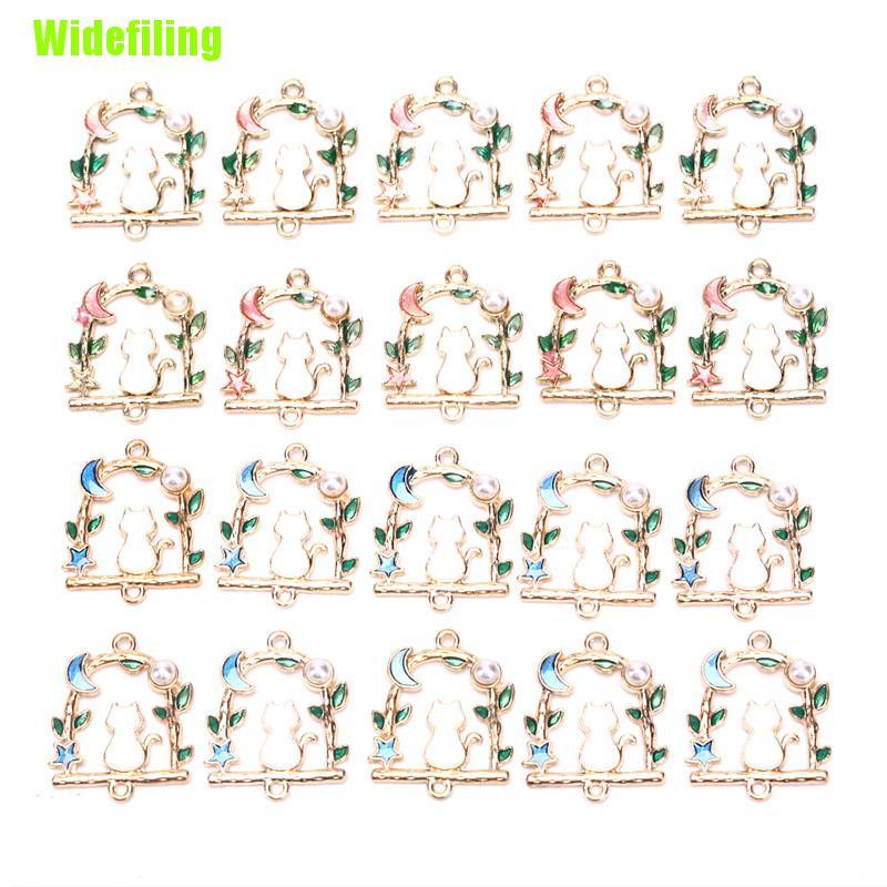 (Hàng Mới Về) Bộ 10 Chú Mèo / Mặt Trăng / Ngôi Sao Kim Loại Thủ Công