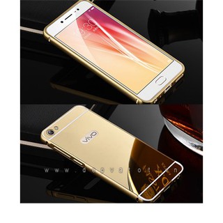 VIVO V5 PLUS - ỐP LƯNG TRÁNG GƯƠNG VIỀN KIM LOẠI