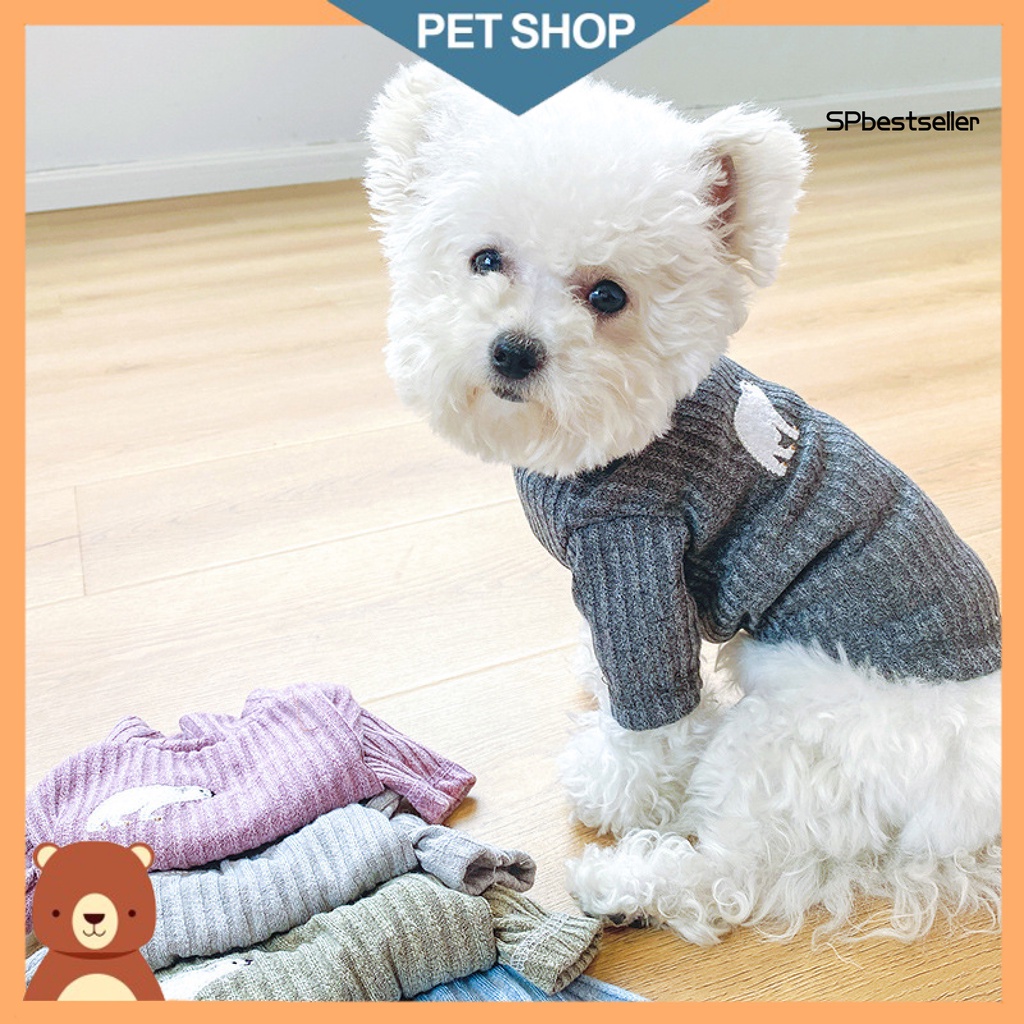 Áo thun tay dài cổ cao thoải mái thời trang mùa thu cho thú cưng